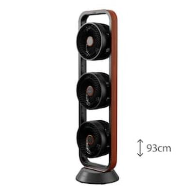Ventilador de Torre Spirit Robot Triplo 130W com 3 Velocidades, Controle Remoto e Painel Digital com Display LED - Preto/Tabaco Preto / 220