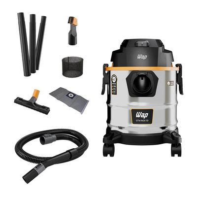 Aspirador de Pó e Água Wap GTW 1600W 12L com Função Sopra Folhas – Inox/Preto/Amarelo Amarelo,Inox,Preto / 220