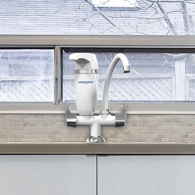 Torneira Móvel Acquabios com Filtro de Bancada Premium Branca e Cromada UNICA