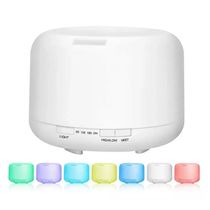 Umidificador Difusor de Aroma Ultrassônico 300ml com LED e Controle Remoto - Branco