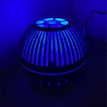 Umidificador Difusor De Aroma Ultrassonico Luz De Led Bola Rajada Cor:Mogno