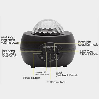 Luminaria Abajur Projetor Estrelas Galaxia Caixa De Som Bluetooth RGB