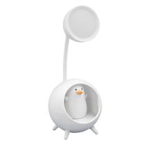 Luminaria De Mesa Decorativa USB Portatil Articulavel Abajur para Leitura Estudo Patinho Cor:Branco
