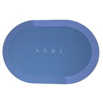 Tapete Superabsorvente de Secagem Rapida Antiderrapante Redondo Cor:Azul