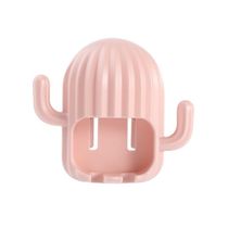 Porta Escova de Dente de Parede Cacto – Organizador Divertido para Banheiro Cor:Rosa