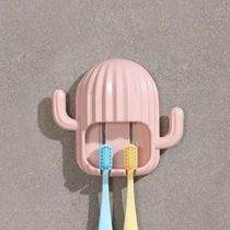 Porta Escova de Dente de Parede Cacto – Organizador Divertido para Banheiro Cor:Rosa
