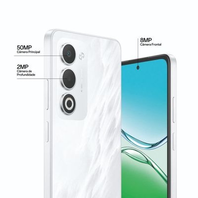 Smartphone OPPO A5 5G Tela 6.67" 256GB 8GB RAM Câmera 50MP Branco