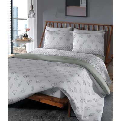 Jogo De Cama Casal Geométrico 150 Fios Lar E Lazer Branco UN / Branco