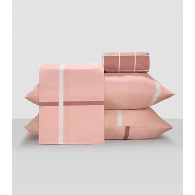 Jogo De Cama Casal 4 Peças Lar E Lazer Rosa UN / Rosa