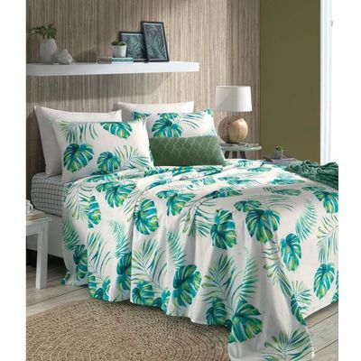 Jogo De Cama Queen Folhas 200 Fios Lar E Lazer Branco UN / Branco