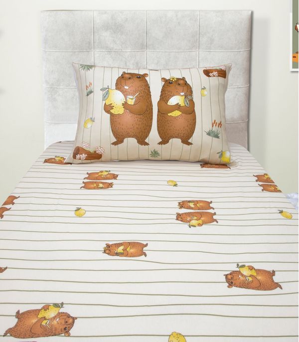 Jogo De Cama Solteiro Joy Doce Vida Bege UN / Bege