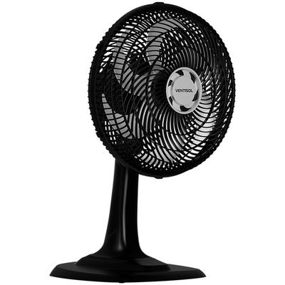 Ventilador de Mesa  Turbo 30 cm 52 W 6 Pás 3 Velocidades Ventisol Preto / 110V