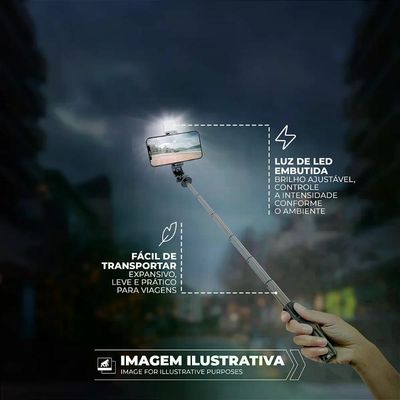 Tripé Bastão Survivor com Selfie Light