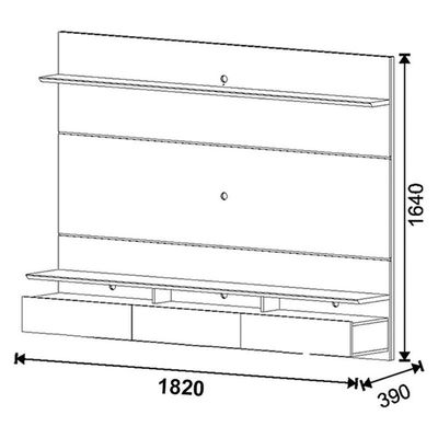 Painel Suspenso Decore Com Aparador Buffet Classic Nature Off White - Imcal