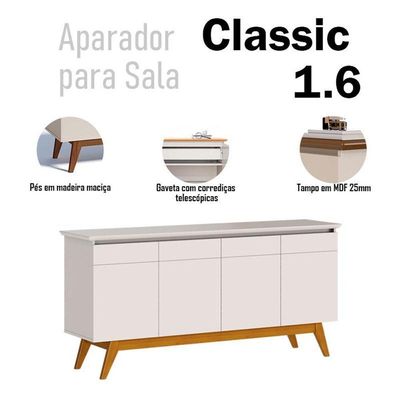 Aparador Para Sala Buffet Classic Com Gaveta Off White - Imcal