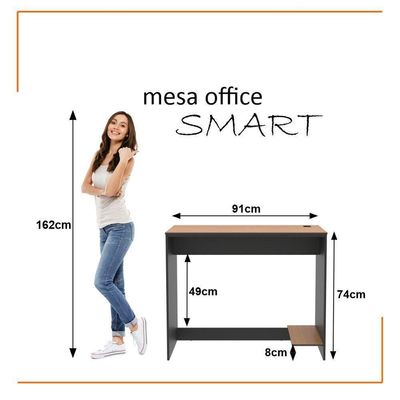 Estação De Trabalho 16 Lugares Office Tech 16 Mesas 12 Armár - Preto E Cedro Preto E Cedro