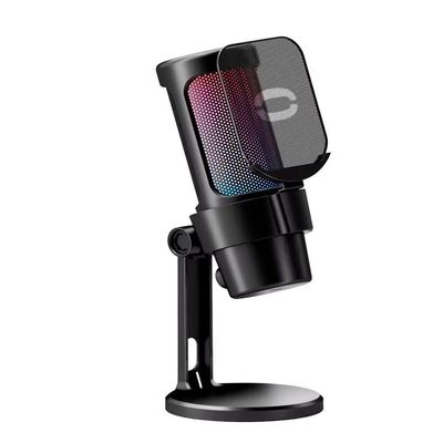 Microfone Gamer Condensador Rgb Alta Sensibilidade Preto
