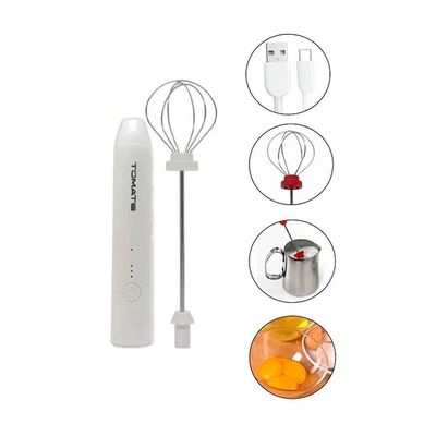 Mini Batedor Misturador Portátil De Capuccino Branco