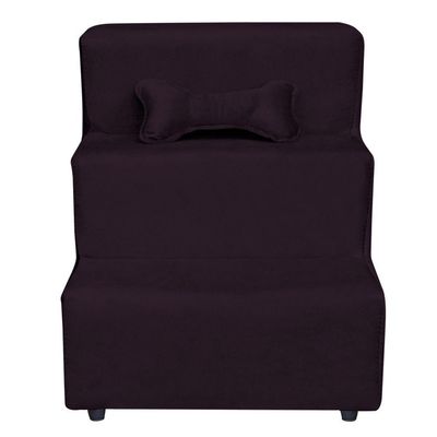 Escadinha Pet 3 Degraus Cachorro E Gato Veludo Roxo