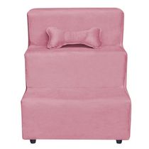 Escadinha Pet 3 Degraus Cachorro E Gato Veludo Rosa