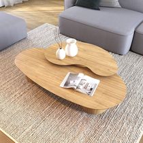 Conjunto Mesa De Centro Orgânica Lake Em Madeira Damasco