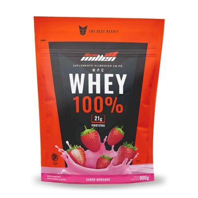 Whey 100% Refil 900g Sabor Morango