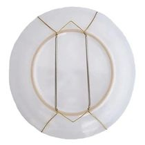 Suporte Gancho Mola Dourada Prato Decorativo Parede Pendurar Sobremesa 12 A 16cm