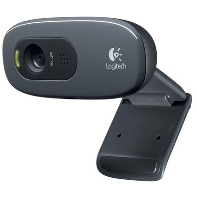 Web Cam Logitech C270 Hd 720p 3 Megapixels Com Microfone Cor Chumbo E Preto