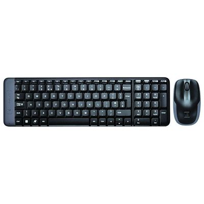 Teclado E Mouse Wireless Logitech Mk220 Usb Preto Sem Fio