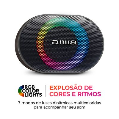 Caixa de Som Speaker AIWA AWS-SP-06-B 10W Bluetooth IPX6 Bivolt