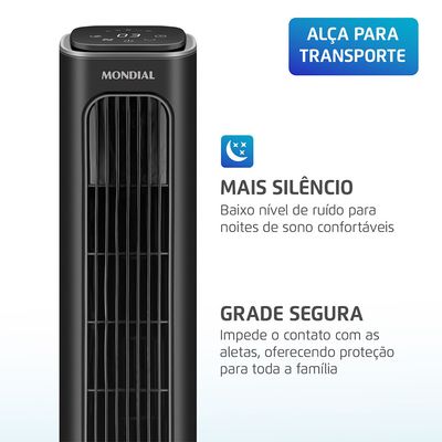 Ventilador de Torre Air Tower Mondial Preto 45W - VTR-01-B 127V