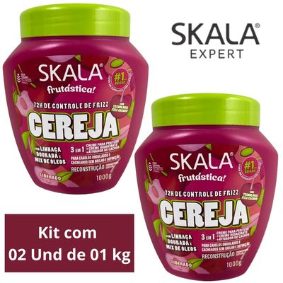 Kit Skala Creme Pote 01 kg Cereja 3 em 1 02 Und