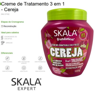 Kit Skala Creme Pote 01 kg Cereja 3 em 1 02 Und