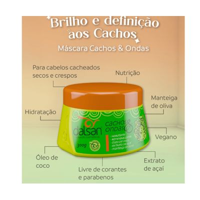 Kit Dalsan Tratamento Cabelo Cachos e Ondas