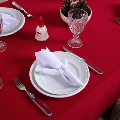Toalha de Mesa Basic Lisa Oxford Decoração 1,45m x 1,40m para 4 Lugares - *Vermelho*