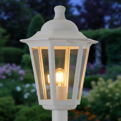 Conjunto 2 Postes de Jardim Luminária Externa 1,71m Colonial Branco Dital Iluminação Praças