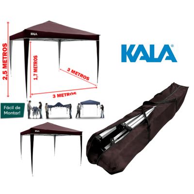 Tenda Gazebo Dobrável 3x3 Sanf Praia Jardim Campo Marro Kala