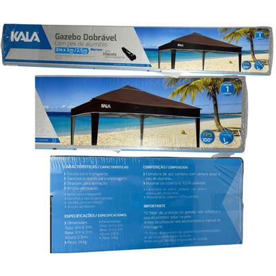 Tenda Gazebo Dobrável 3x3 Sanf Praia Jardim Campo Marro Kala