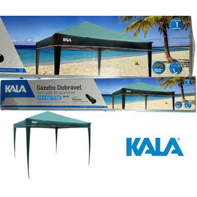 Tenda Gazebo Dobrável 3x3 Sanf Praia Jardim Campo Verde Kala