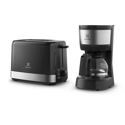 Kit Cafeteira 15 Xícaras e Torradeira Elétrica 8 Níveis Electrolux Efficient Inox (ECT10) 127V