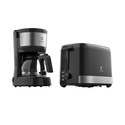 Kit Cafeteira 15 Xícaras e Torradeira Elétrica 8 Níveis Electrolux Efficient Inox (ECT10) 220V