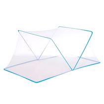 Mosquiteiro Cama Casal Queen Tenda Portátil Dobrável Prática Cor:Azul