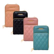 Bolsa Carteira Feminina Com Alça Textura Matelassê Cor:Preto