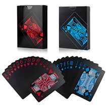 Baralho Black Poker Cartas Jogos Resistente à Água Cor:Vermelho