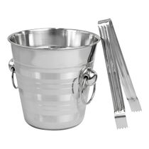 Kit Conjunto Bar 3 Peças Coqueteleira Balde Pegador Inox