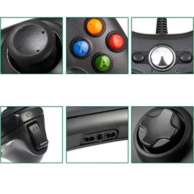 Controle USB com Fio Preto Xbox360 Vídeo Game Computador