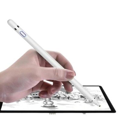Caneta Touch Ponta Fina Stylus Alta Precisão Universal Tablet Cor:Branco