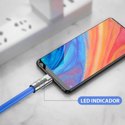 Cabo Carregador Micro Usb Turbo 5A Rápido Alumínio 1 Metro Cor:Branco