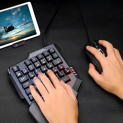 Teclado Gamer Rgb Uma Mão Semi Mecânico Jogos USB