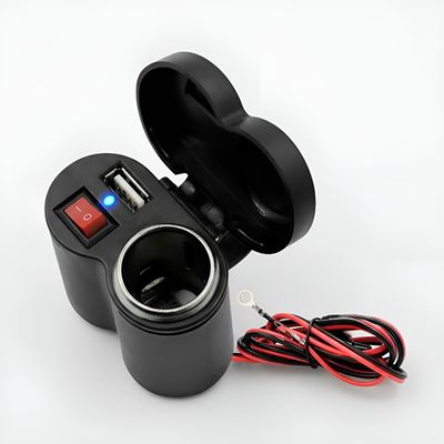 Tomada USB para Moto 12v Carregador Acendedor  - Tomada USB e Isqueiro para Moto